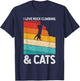 I Love Rock Climbing & Cats Cute Kitty Cat Lover Gift T-Shirt - T-Shirt | Navy