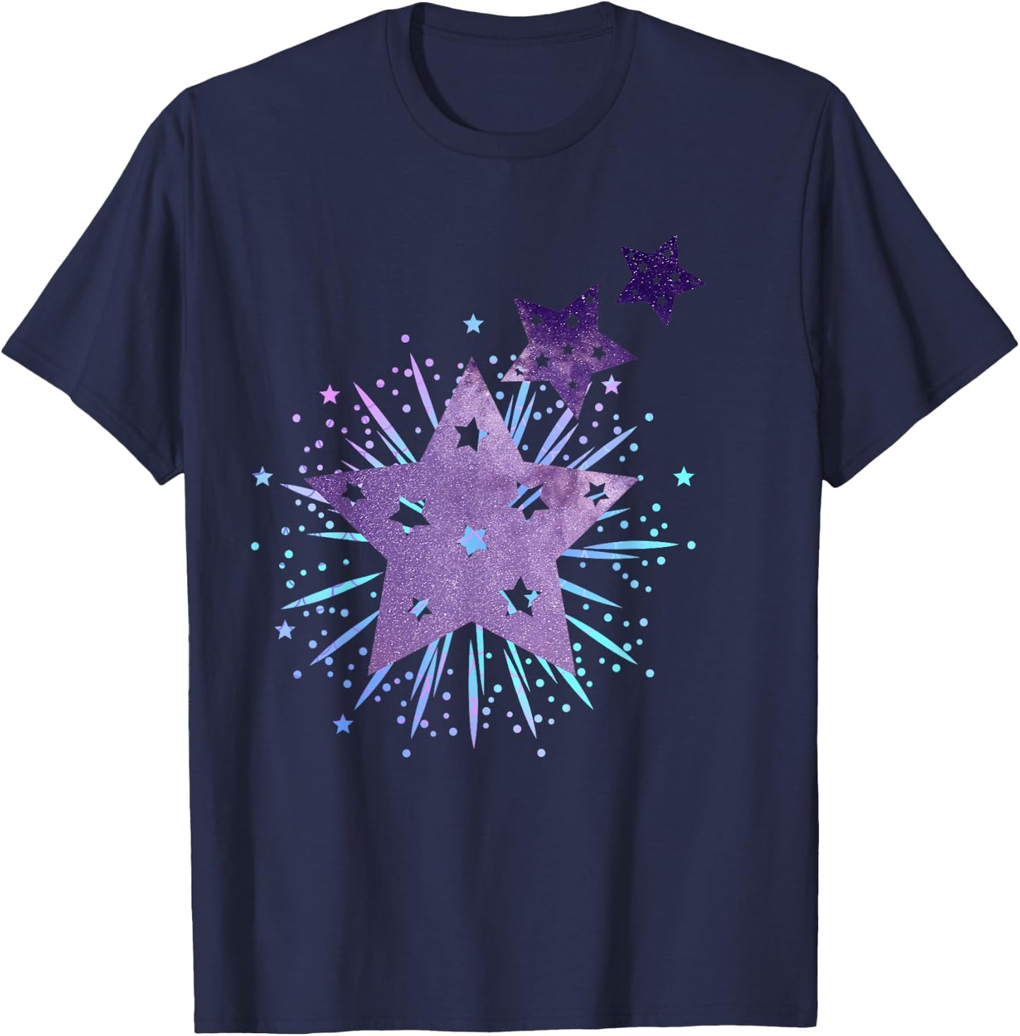 Purple Starburst Shooting Star T-Shirt - T-Shirt | Navy