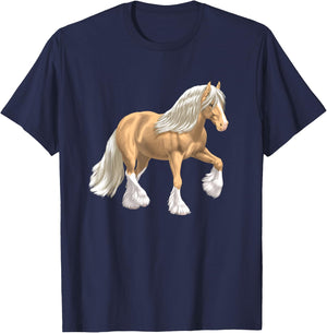 Pretty Palomino isabell white Gypsy Cob Tinker horse T-Shirt - T-Shirt | Navy