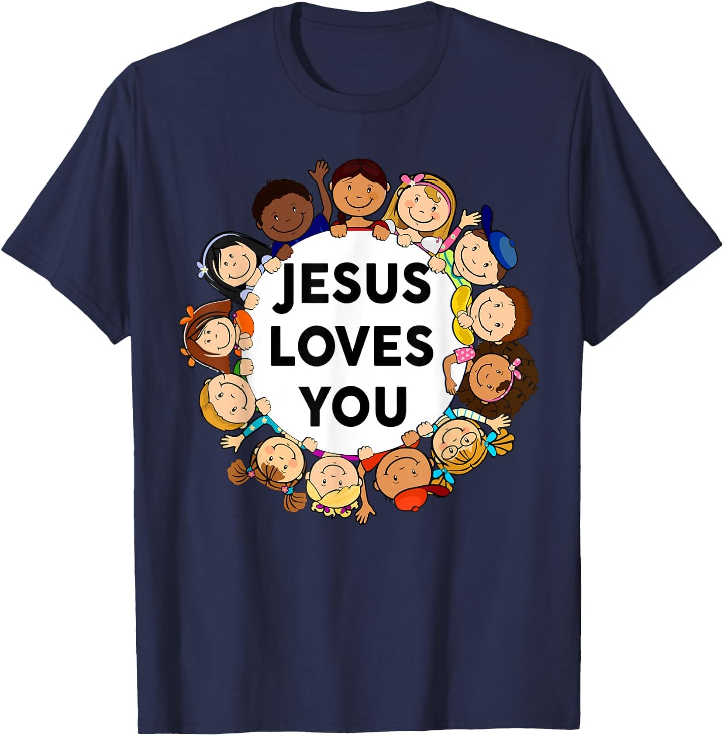 Jesus Loves You Christian Easter Kids T-Shirt - T-Shirt | Navy