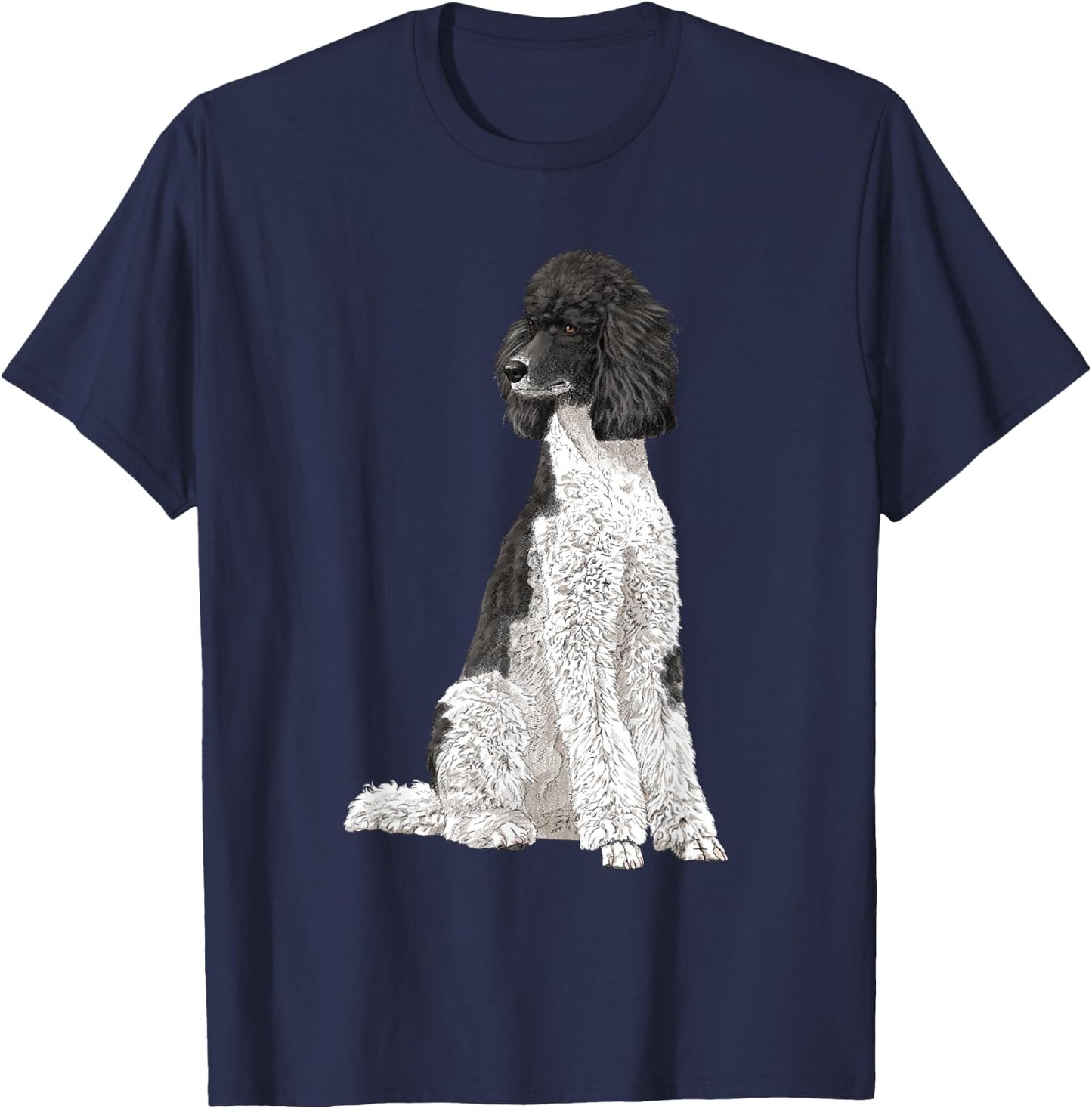 Sitting Dog Poodle T-Shirt - T-Shirt | Navy