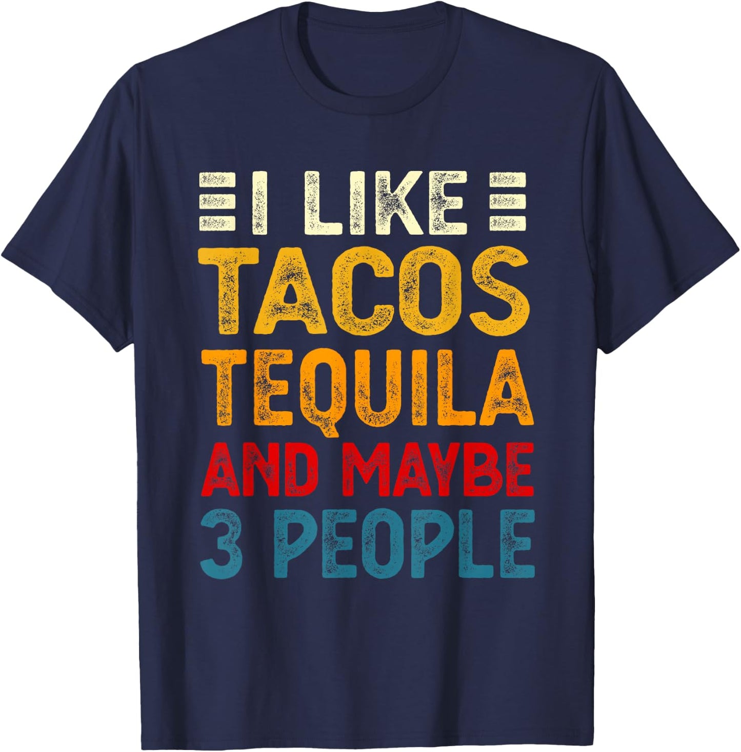 Funny Tacos And Tequila Mexican Food Drinking Lover T-Shirt - T-Shirt | Navy
