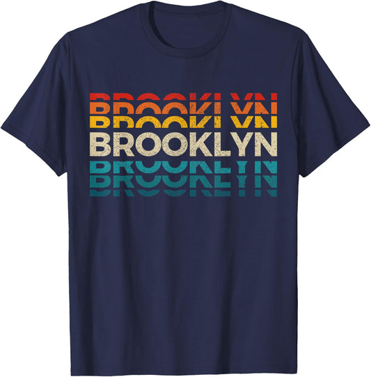 Brooklyn New York Vintage Retro USA America Souvenir T-Shirt - T-Shirt | Navy