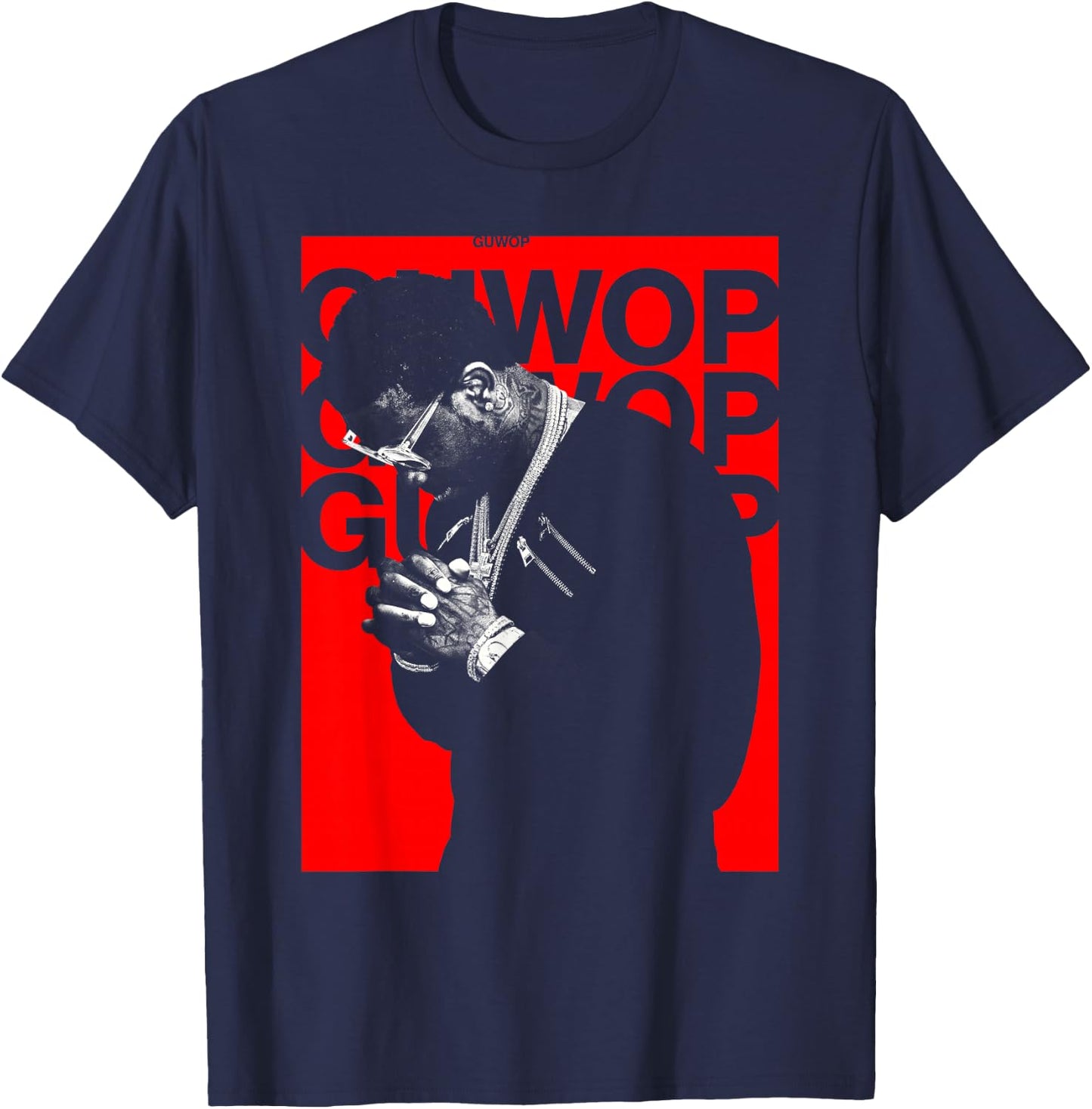 Gucci Mane GUWOP Pose T-Shirt - T-Shirt | Navy