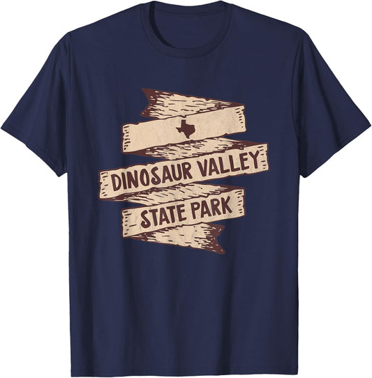 I Love Dinosaur Valley State Park Texas TX Wooden Sign T-Shirt - T-Shirt | Navy