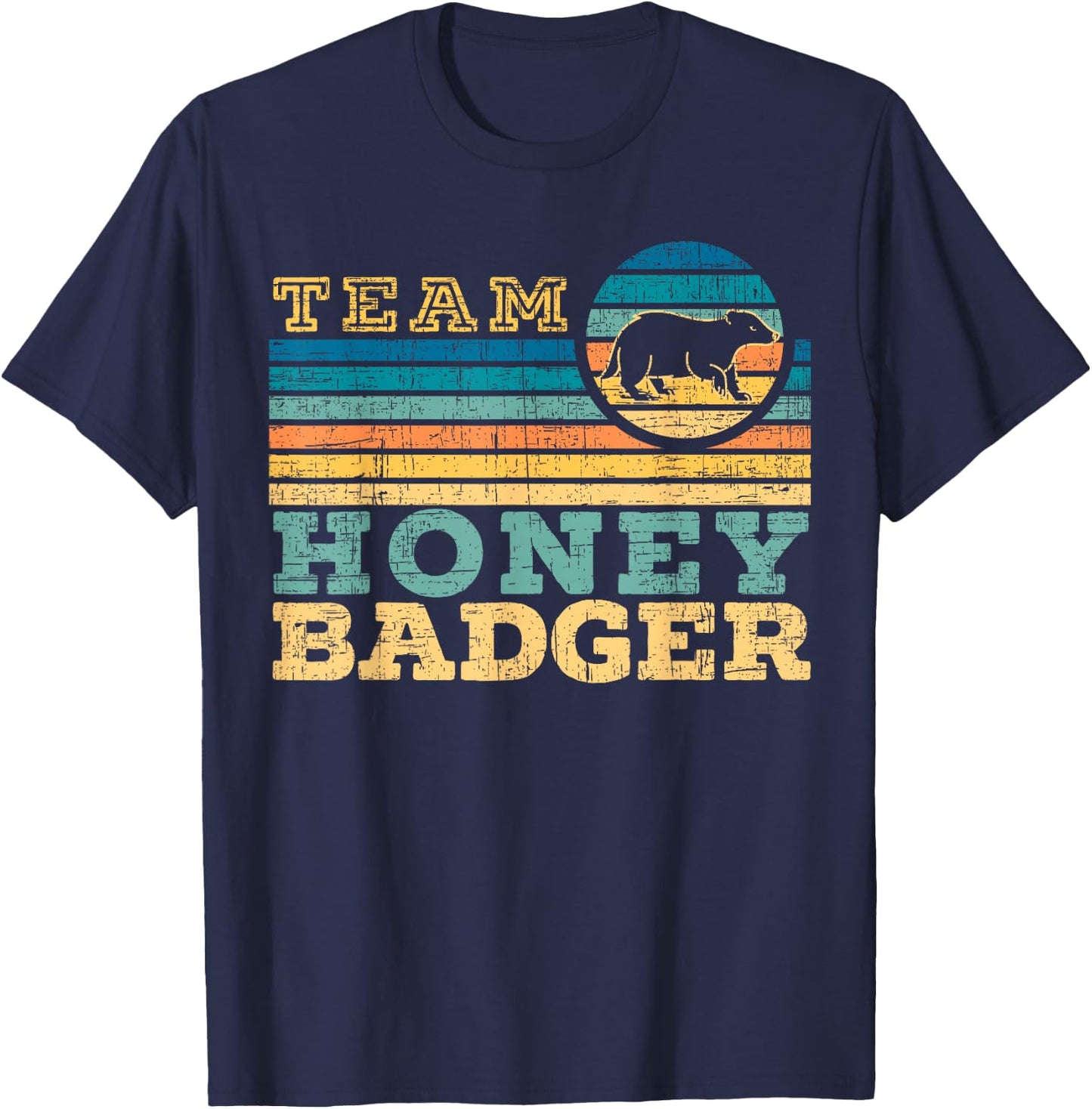 Team Honey Badger Fearless Animal Ratel Courageous Carnivore T-Shirt - T-Shirt | Navy