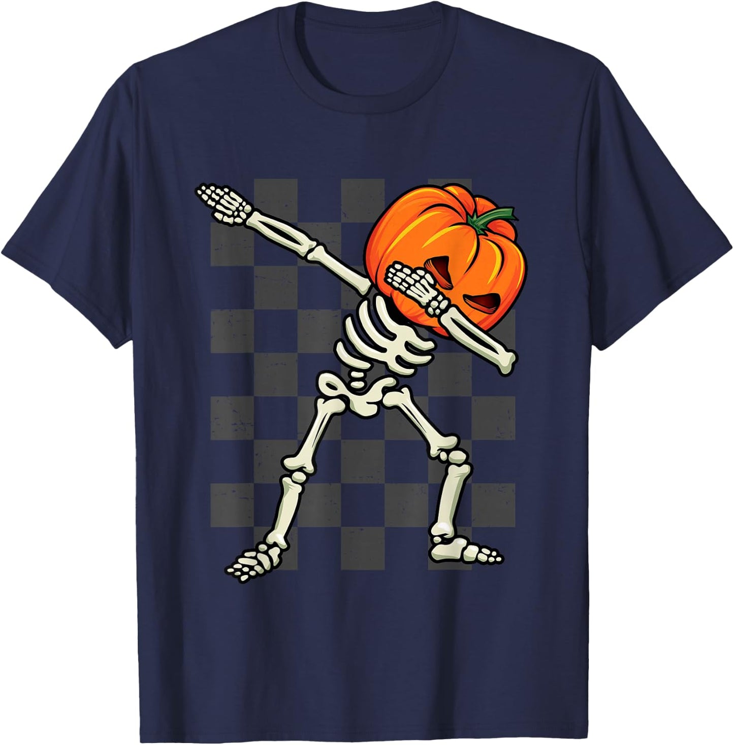 Dabbing Halloween Boys Skeleton Scary Pumpkin Costume 2024 T-Shirt - T-Shirt | Navy