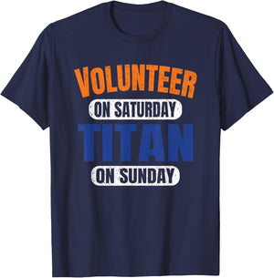 Volunteer on Saturday Titan on Sunday Nashville Vintage T-Shirt - T-Shirt | Navy