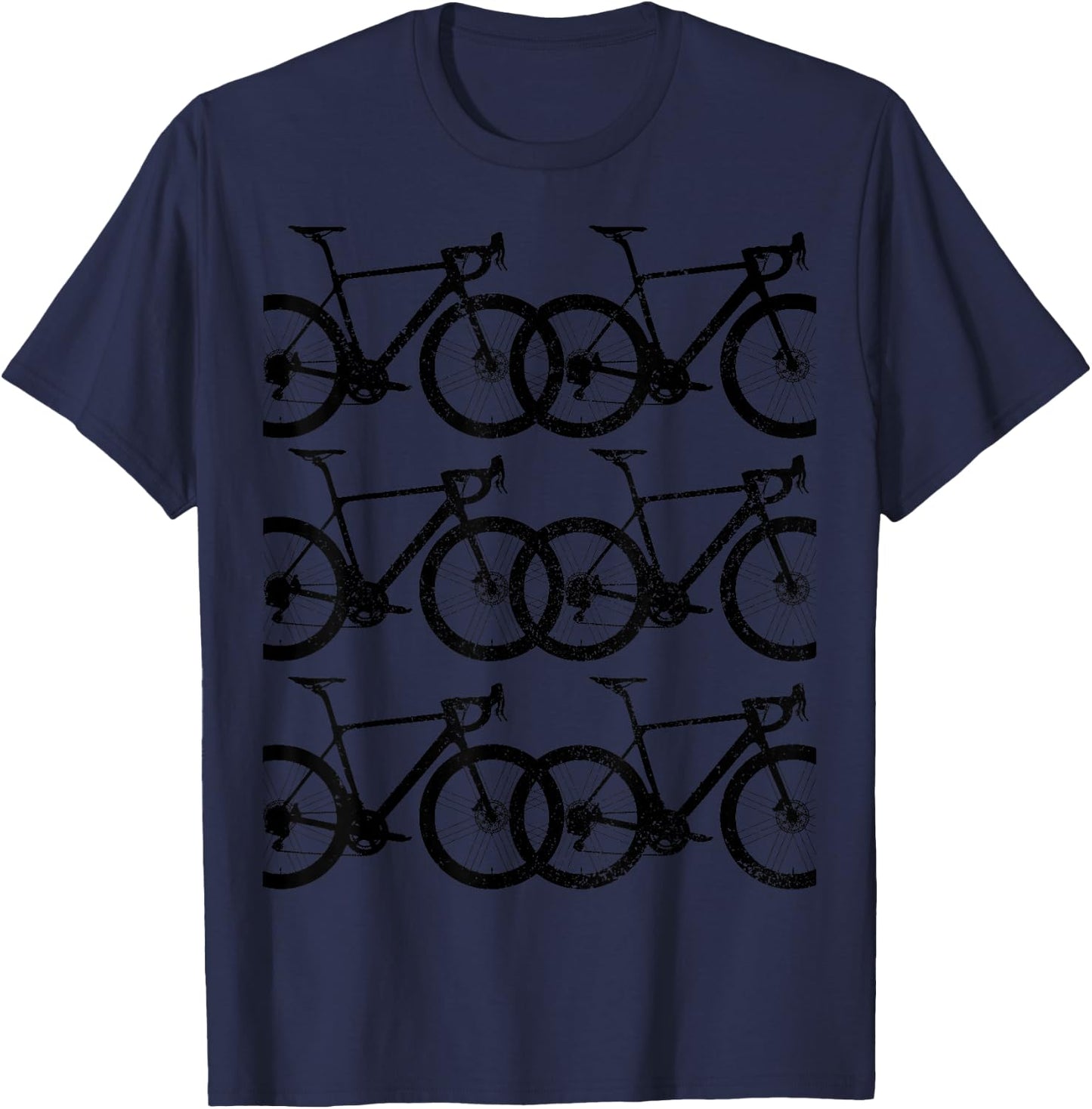 Road Bike Fixie Bicycle Road Cyclist Retro Cycling Gift T-Shirt - T-Shirt | Navy