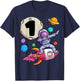 Dabbing Astronaut 1 Yr Old Birthday Boy Space 1st Birthday T-Shirt - T-Shirt | Navy