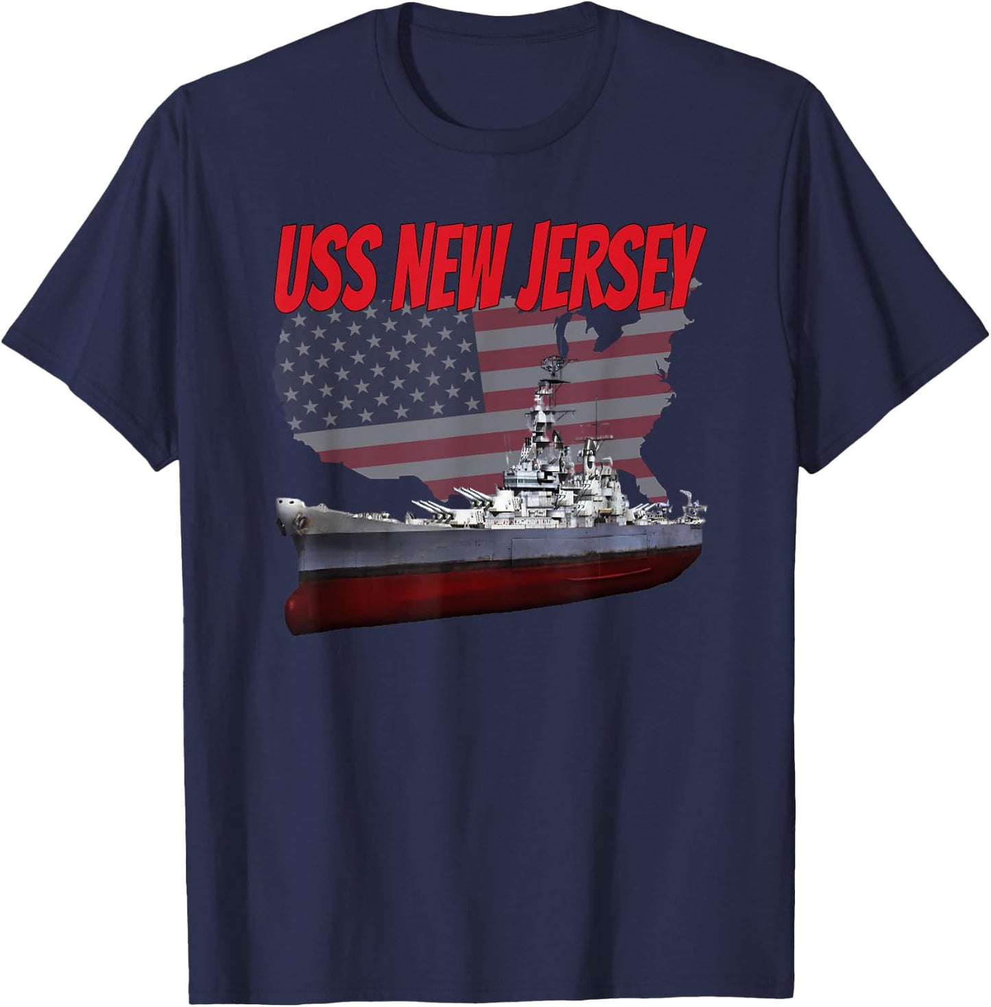 WW2 Battleship USS New Jersey BB-62 World War 2 Ship Boys T-Shirt - T-Shirt | Navy
