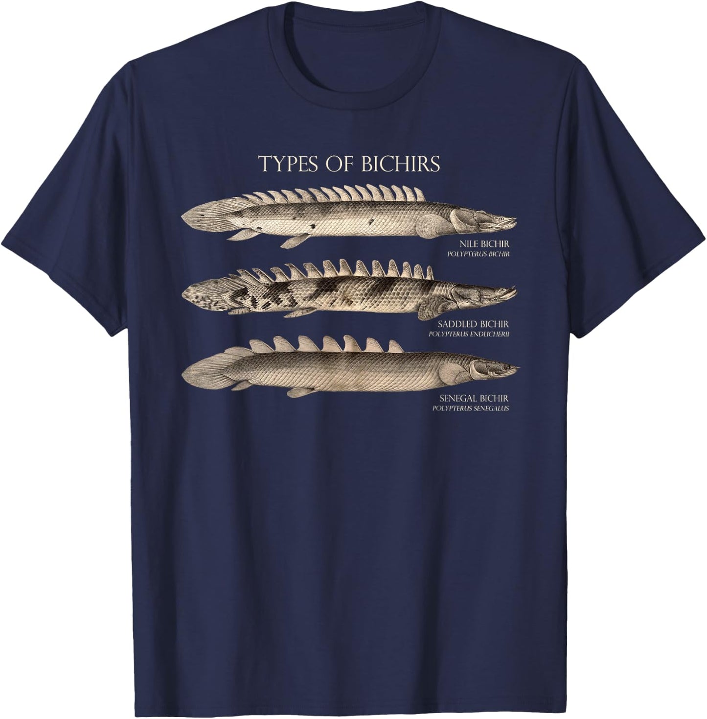 Bichir Types Aquarium Fish Monster Fish Keeper Aquarist T-Shirt - T-Shirt | Navy