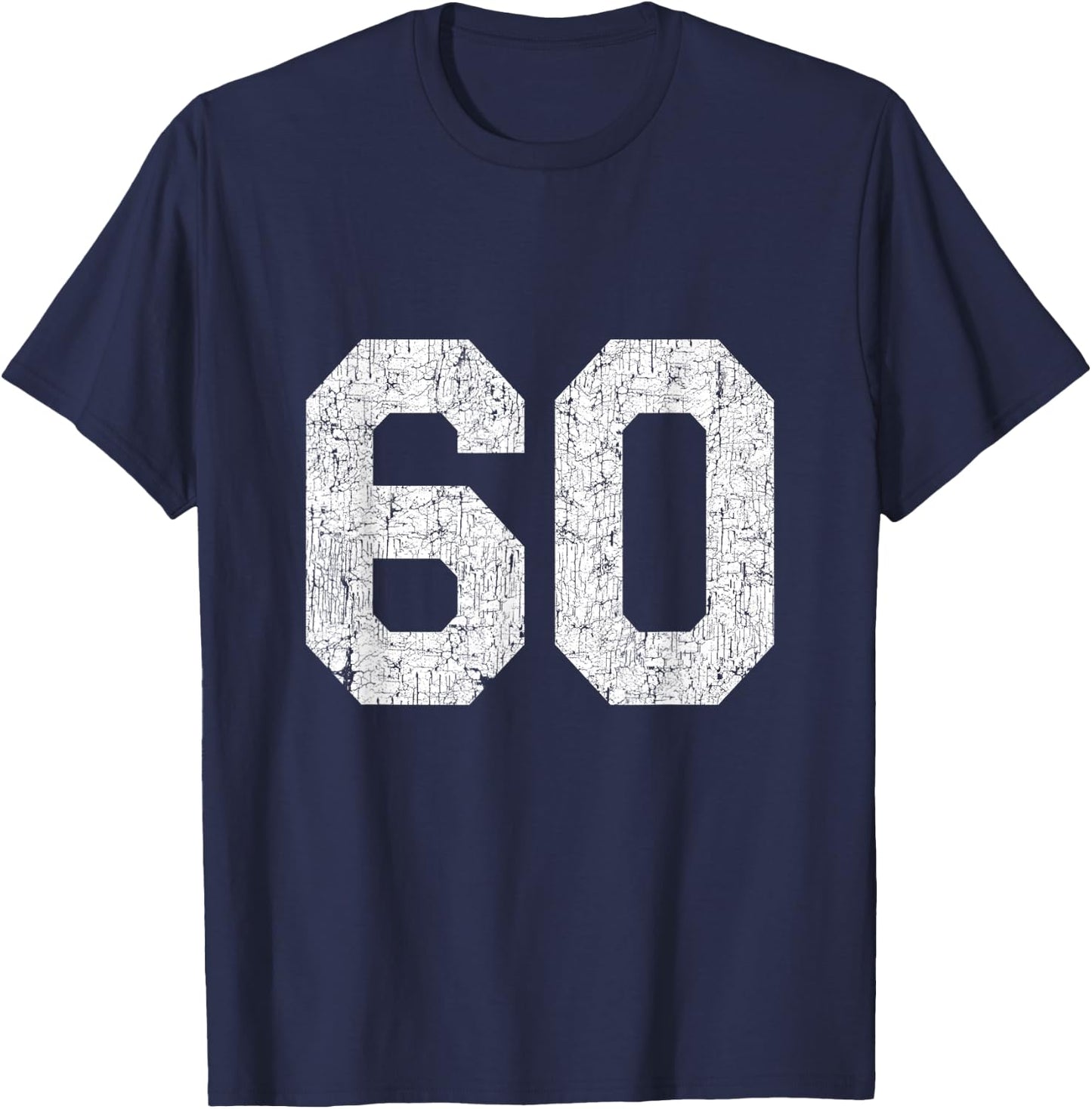 #60 Jersey Uniform Varsity Sports Number, 60th Birthday T-Shirt - T-Shirt | Navy