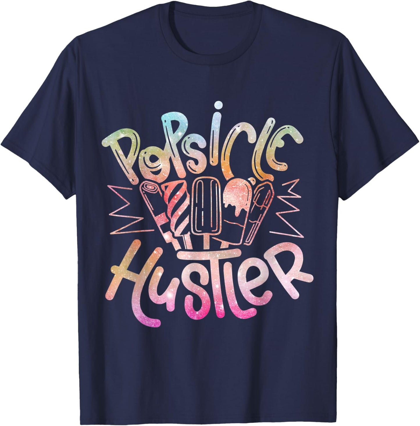 Funny Ice Cream Retro Popsicle Hustler Men Women Kids T-Shirt - T-Shirt | Navy