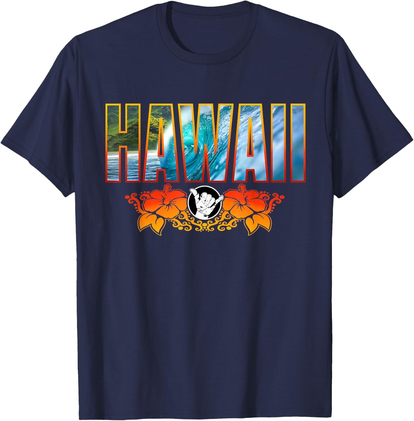 Shaka Bra Hawaii Surf Hawaiian Island Surfing Vacation T-Shirt - T-Shirt | Navy