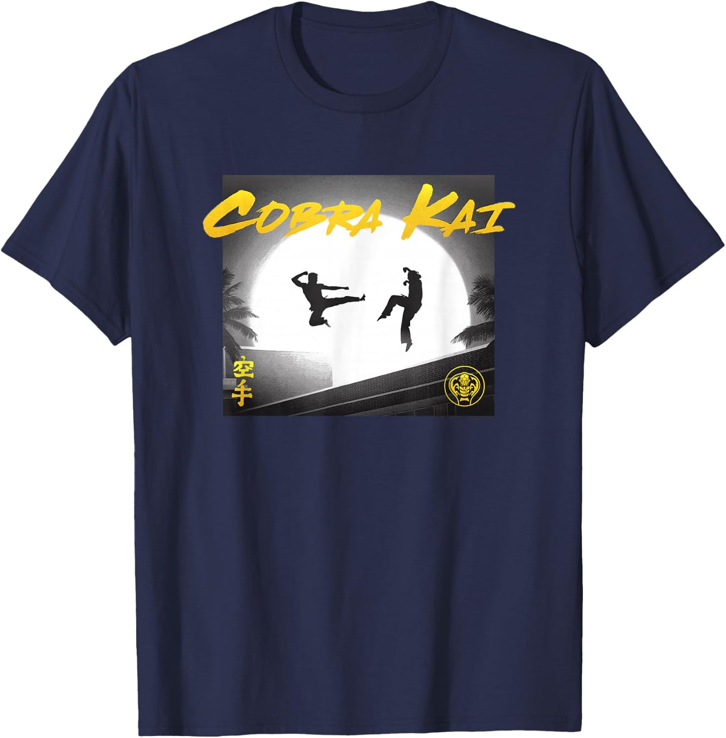 Cobra Kai Headliner Silhouette Photos TV Show T-Shirt - T-Shirt | Navy