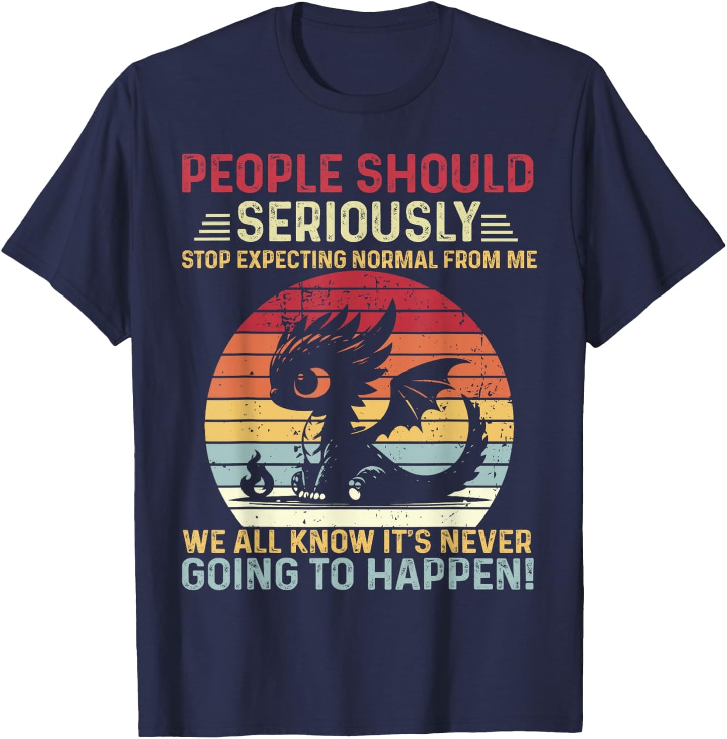 Vintage Dragon Seriously Dragon and Girls, Boy T-Shirt - T-Shirt | Navy