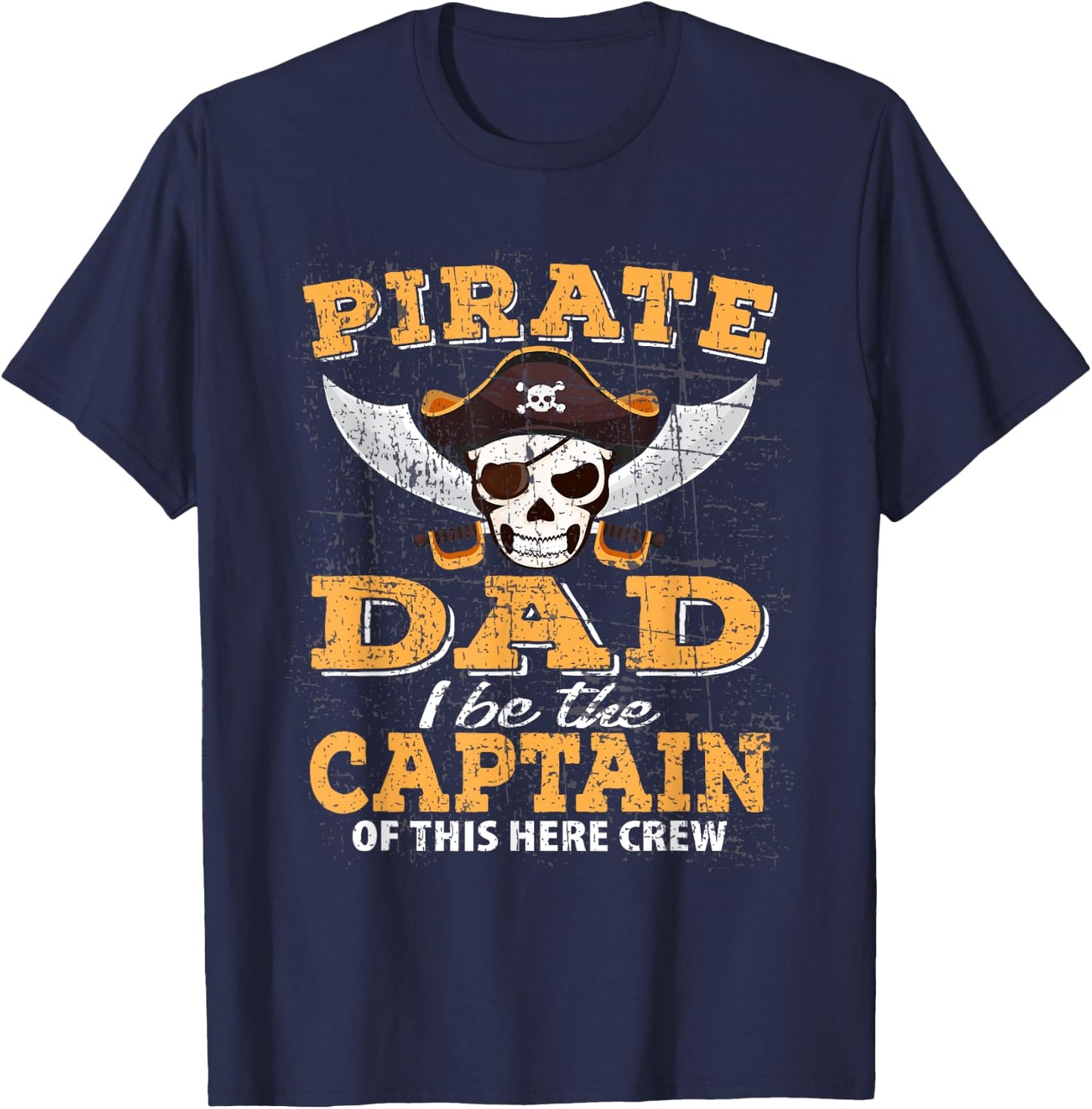 Funny Pirate Night Dad Cruise Family Vacation Party Matching T-Shirt - T-Shirt | Navy