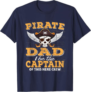 Funny Pirate Night Dad Cruise Family Vacation Party Matching T-Shirt - T-Shirt | Navy