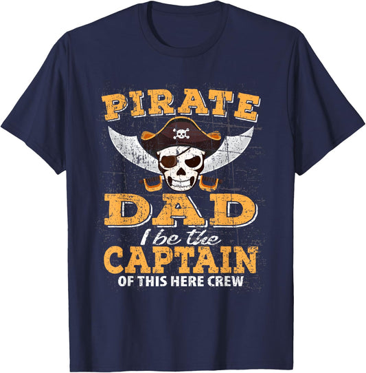 Funny Pirate Night Dad Cruise Family Vacation Party Matching T-Shirt - T-Shirt | Navy