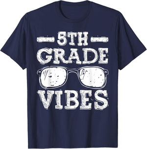 Back to School 5th Grade Vibes, First Day Teacher Children T-Shirt - T-Shirt | Navy