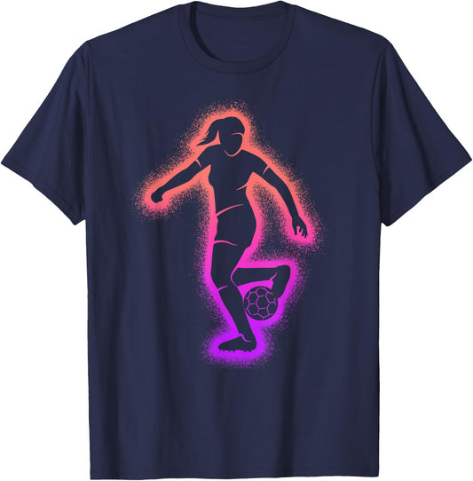Soccer Player Game Women Kids Girls Soccer T-Shirt - T-Shirt | Navy
