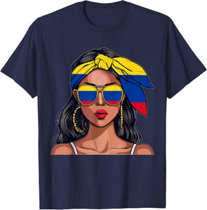 Colombianas Souvenirs Products Woman Flag Uniform Colombia T-Shirt - T-Shirt | Navy