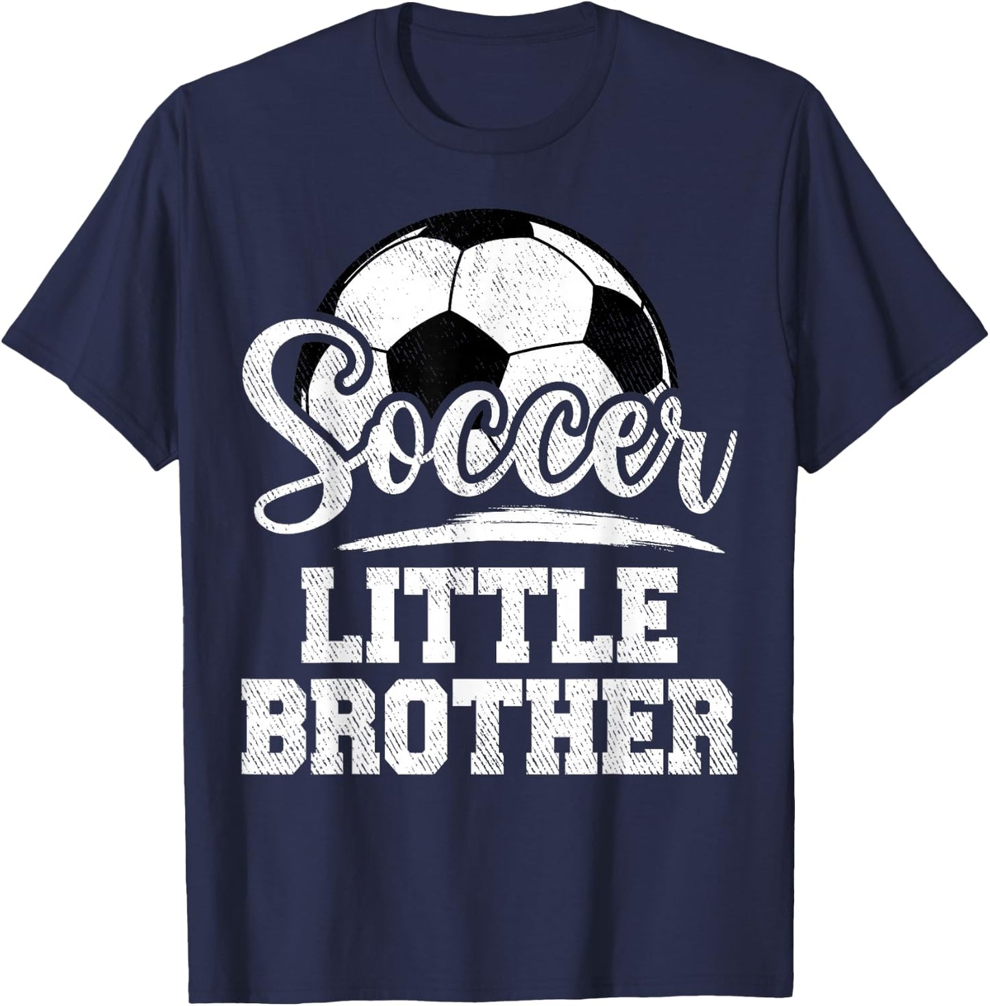 Soccer Little Brother Soccer Player Game Day T-Shirt - T-Shirt | Navy