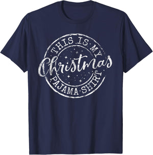 This is My Christmas Pajama Shirt Funny Xmas T-Shirt - T-Shirt | Navy