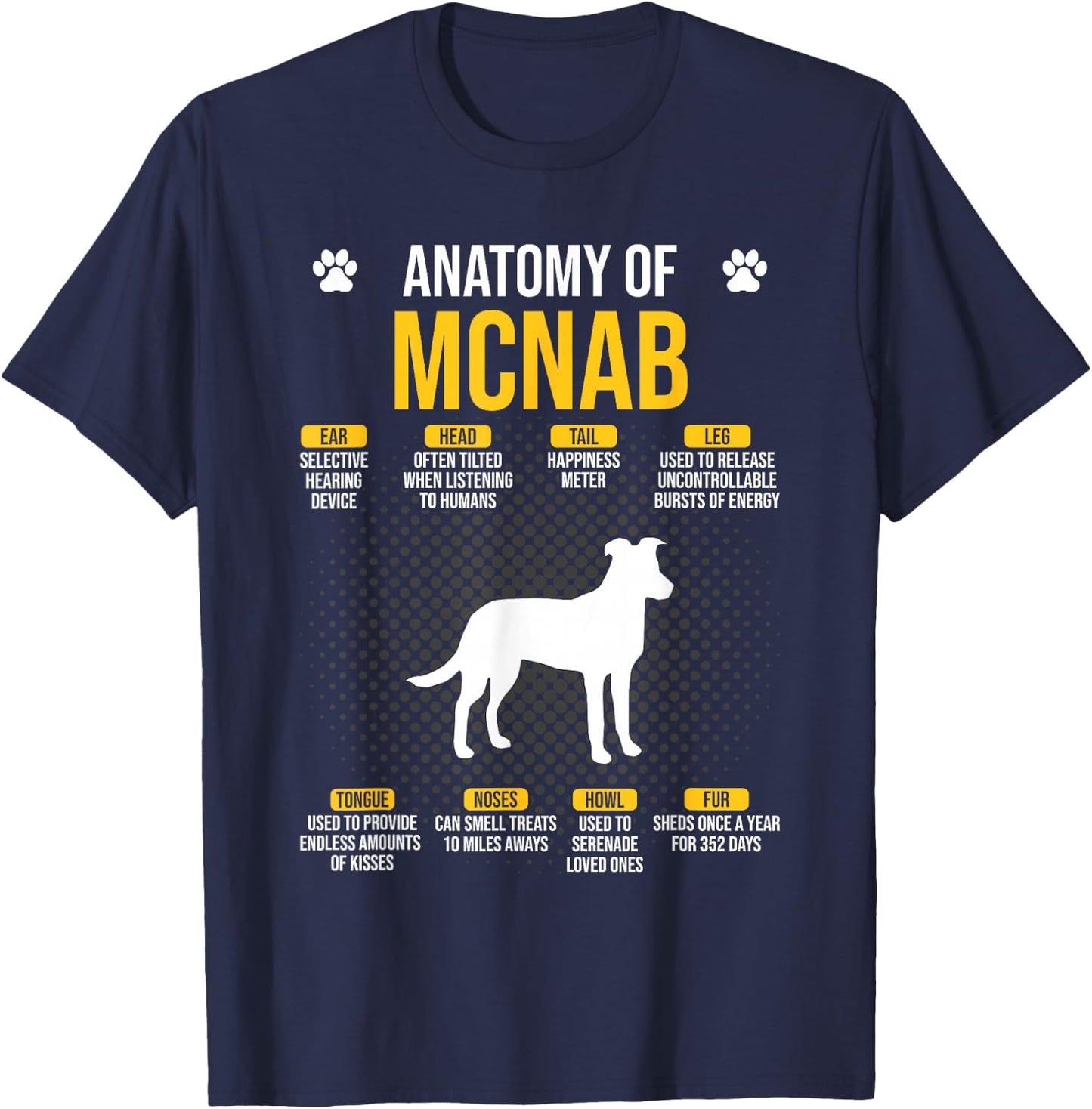Anatomy Of Mcnab Dog Lover T-Shirt - T-Shirt | Navy