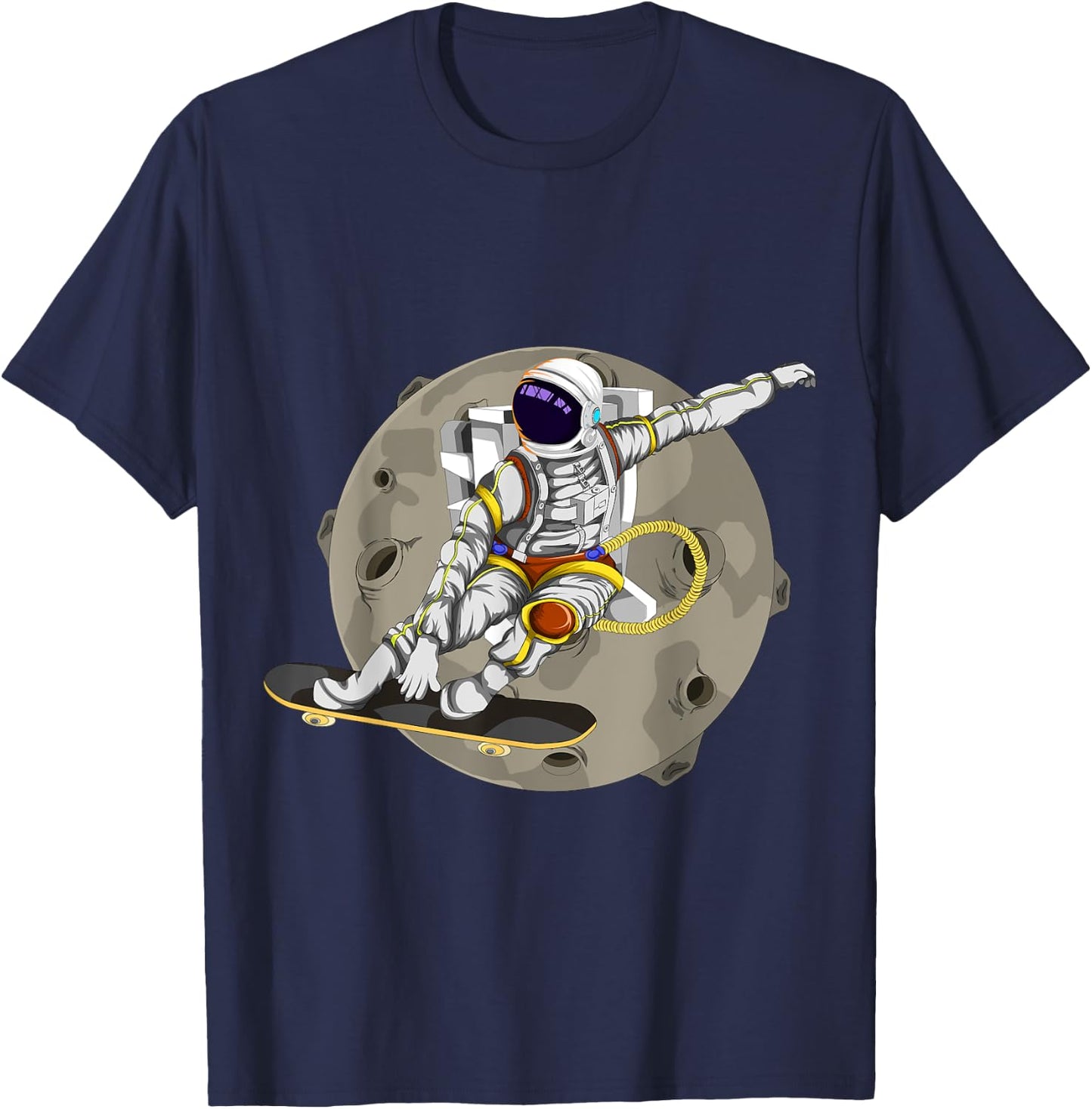 Planets Skateboard Men Boys Kids Astronaut T-Shirt - T-Shirt | Navy