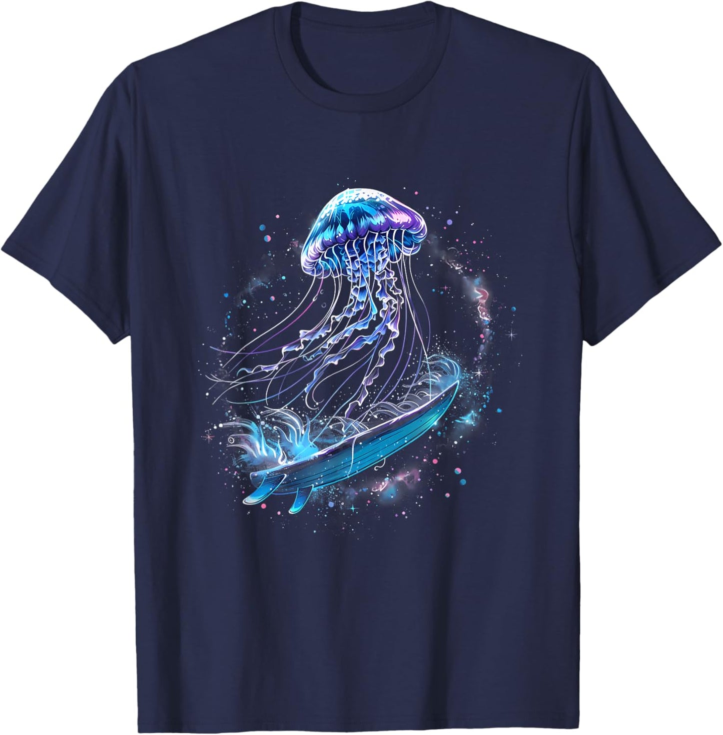 Jellyfish Ocean Sea Animal Lover Sea Ocean Jellyfish Surfing T-Shirt - T-Shirt | Navy