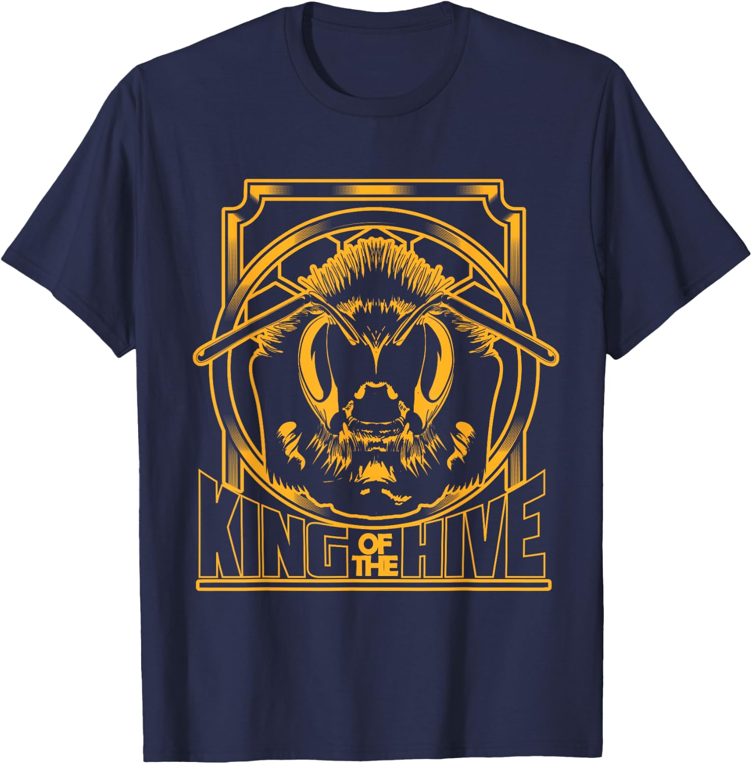 King Of The Hive Funny Cute Beekeeping Gift Bee Keeper T-Shirt - T-Shirt | Navy