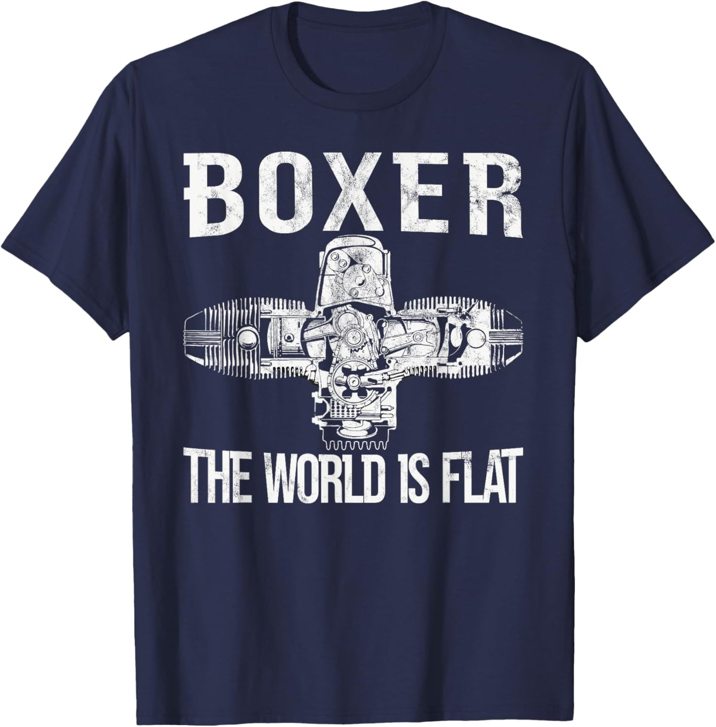 Boxer Two-Cylinder Motorcycle Biker Boxer Engine T-Shirt - T-Shirt | Navy
