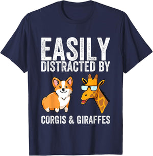 Easily distracts from corgis and giraffes. T-Shirt - T-Shirt | Navy