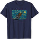Retro Vintage Style Double Bass T-Shirt - T-Shirt | Navy