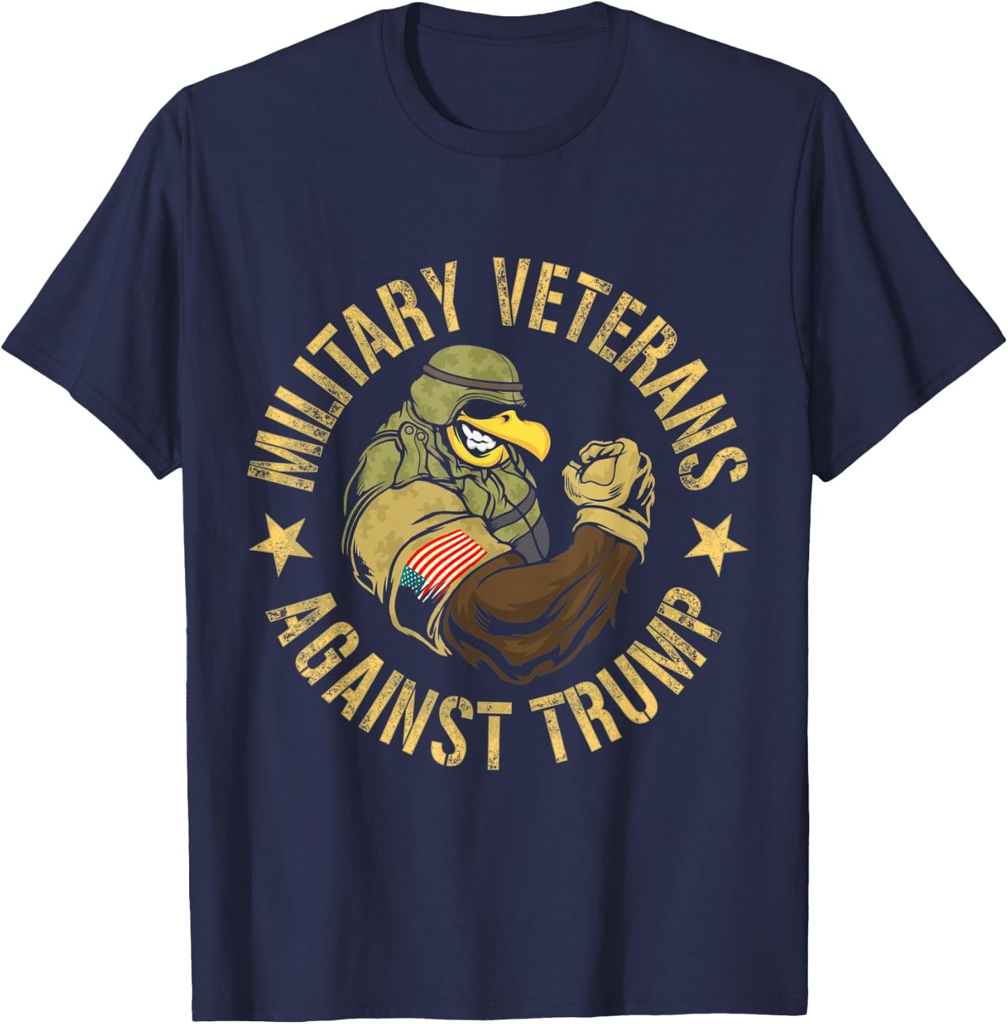 Military Veterans Against Trump 2020 Human USA Election T-Shirt - T-Shirt | Navy