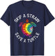 Skip a Straw Save a Turtle tie dye T-Shirt - T-Shirt | Navy