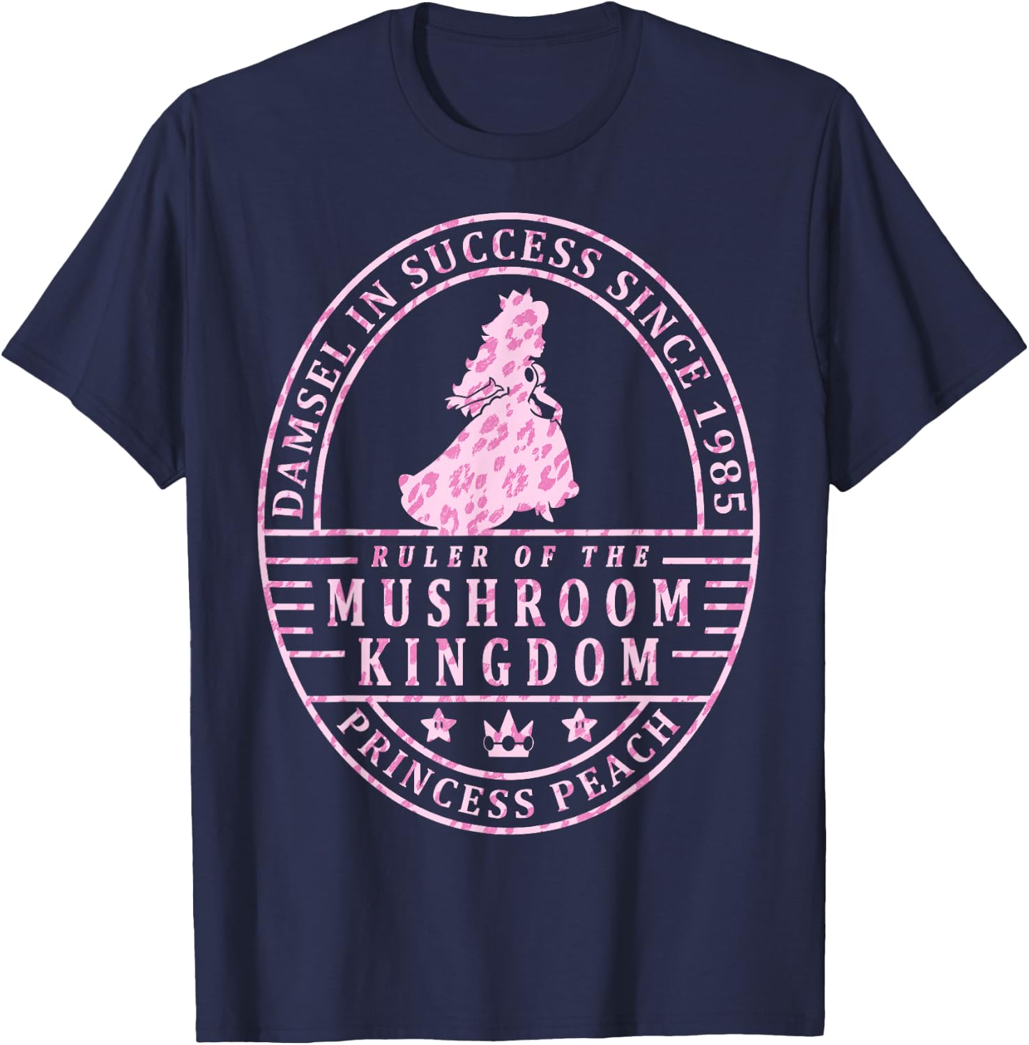 Super Mario Princess Peach Ruler Of The Mushroom Kingdom T-Shirt - T-Shirt | Navy