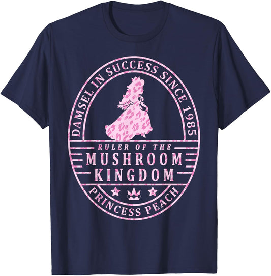 Super Mario Princess Peach Ruler Of The Mushroom Kingdom T-Shirt - T-Shirt | Navy