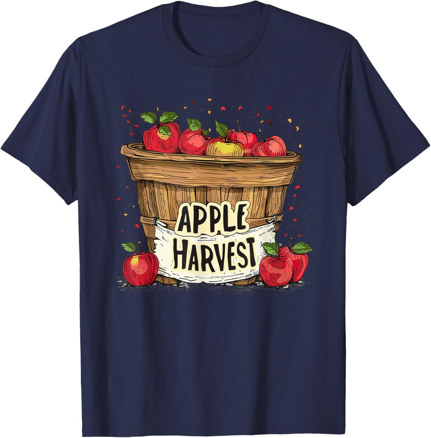 Funny Basket with Apples for Apple Harvest Costume T-Shirt - T-Shirt | Navy