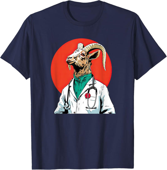 Goat Doctor Funny Animal Profession T-Shirt - T-Shirt | Navy