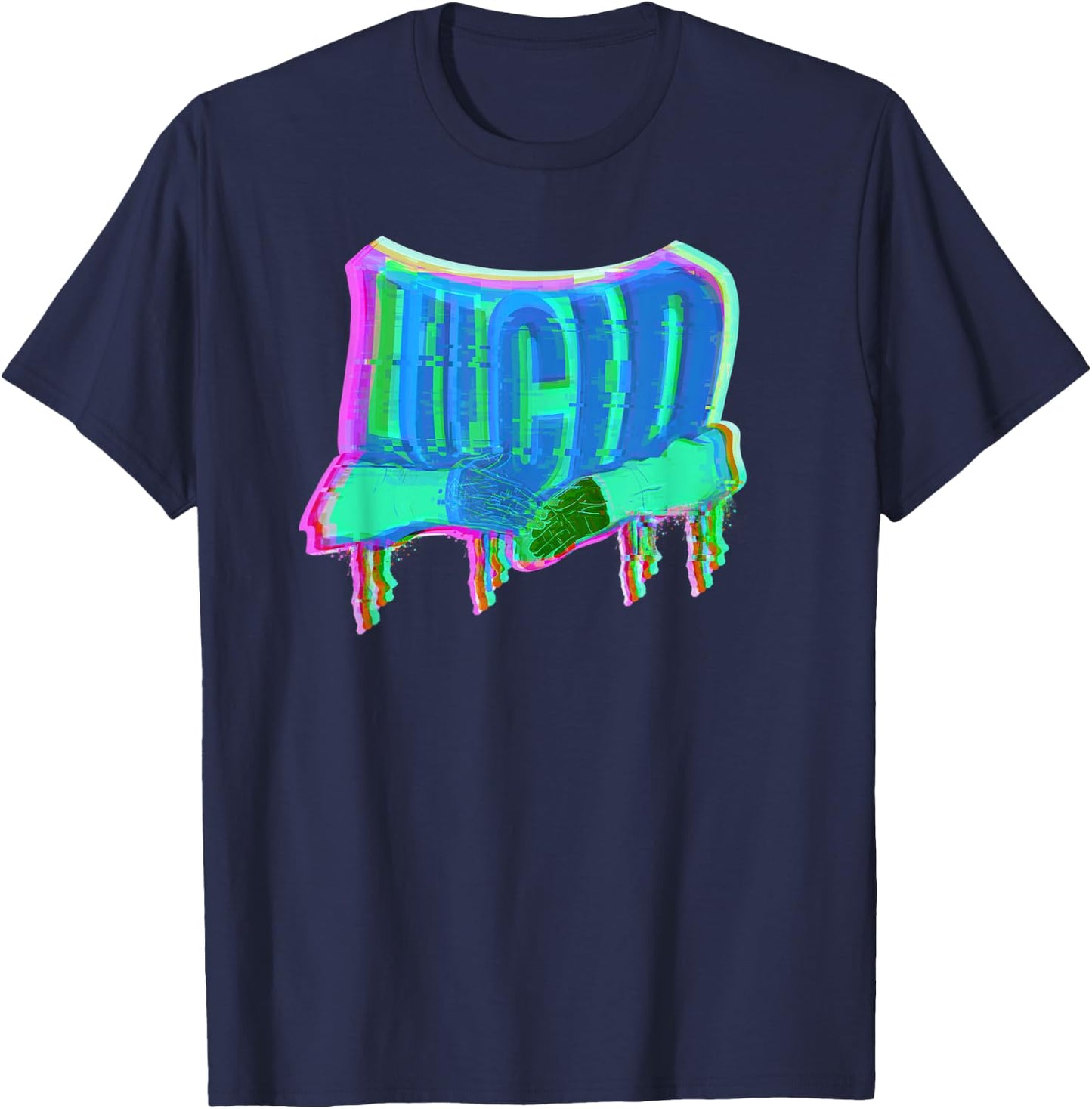 Lucid Glitchcore Clothes T-Shirt - T-Shirt | Navy