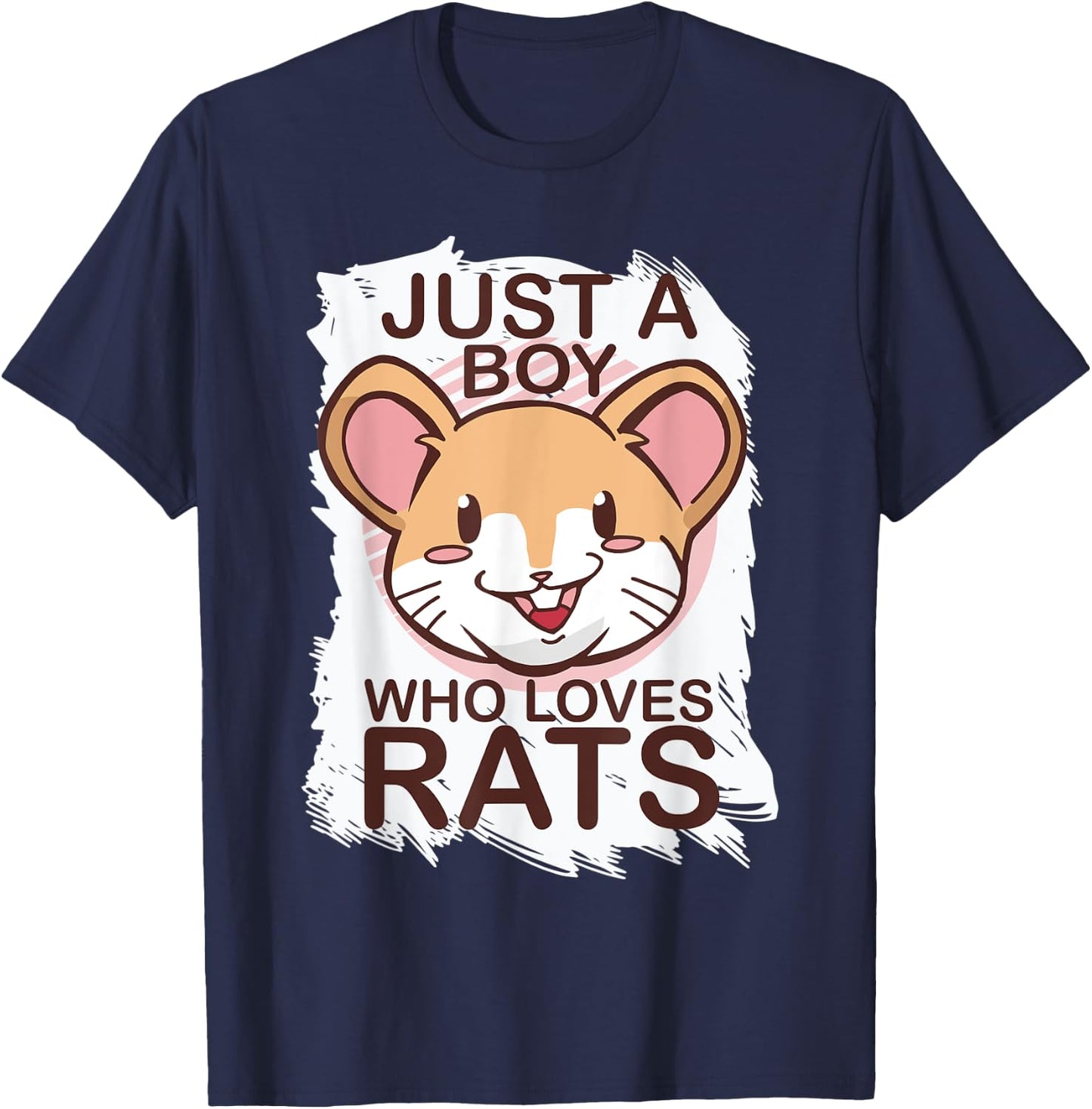 Just A Boy Who Loves Rats Rat Lover Gift T-Shirt - T-Shirt | Navy
