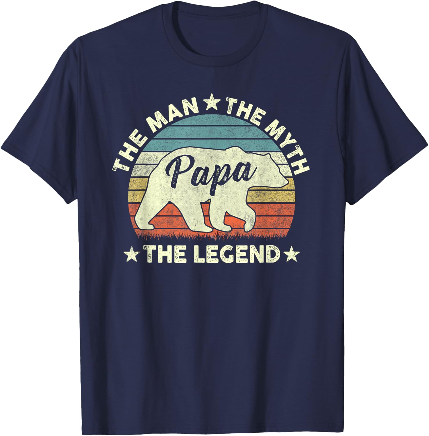 Papa Bear Shirt Gift Father's Day The Man Myth Legend T-Shirt - T-Shirt | Navy