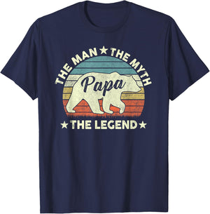 Papa Bear Shirt Gift Father's Day The Man Myth Legend T-Shirt - T-Shirt | Navy