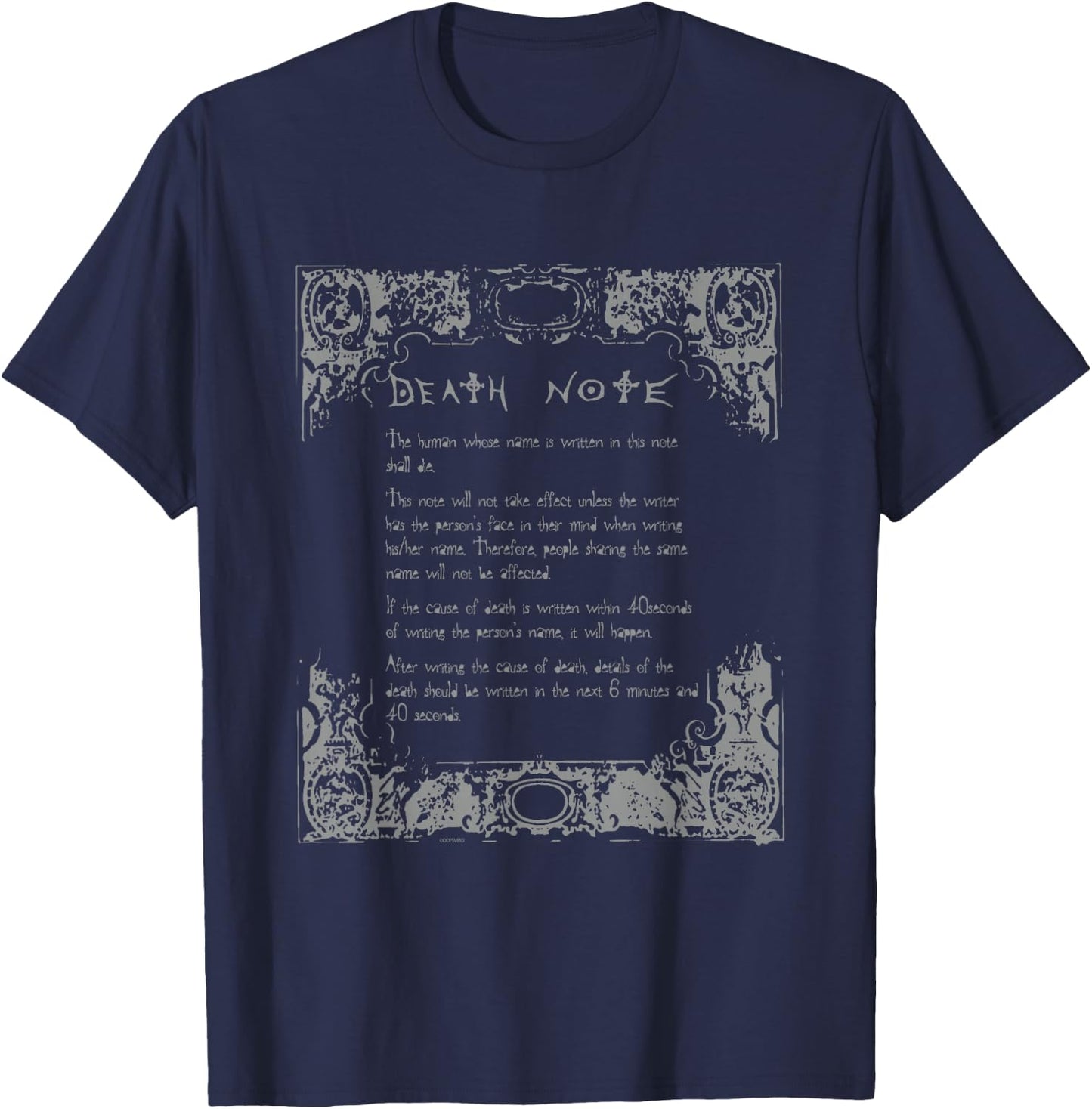 Death Note How to Use Notebook Anime T-Shirt - T-Shirt | Navy