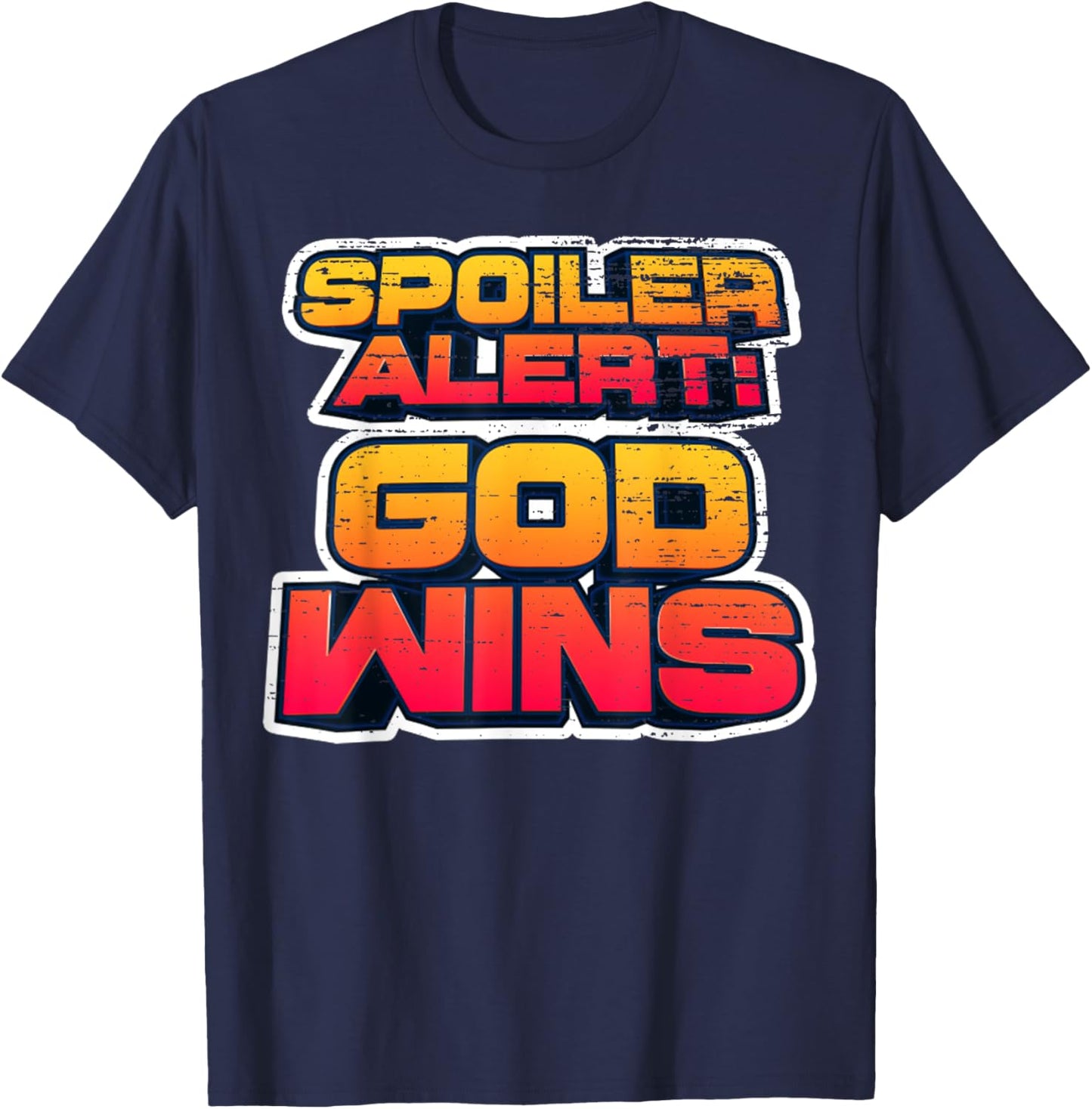 Vintage God - Wins Shirt God Wins Christian Faith Lover-God T-Shirt - T-Shirt | Navy