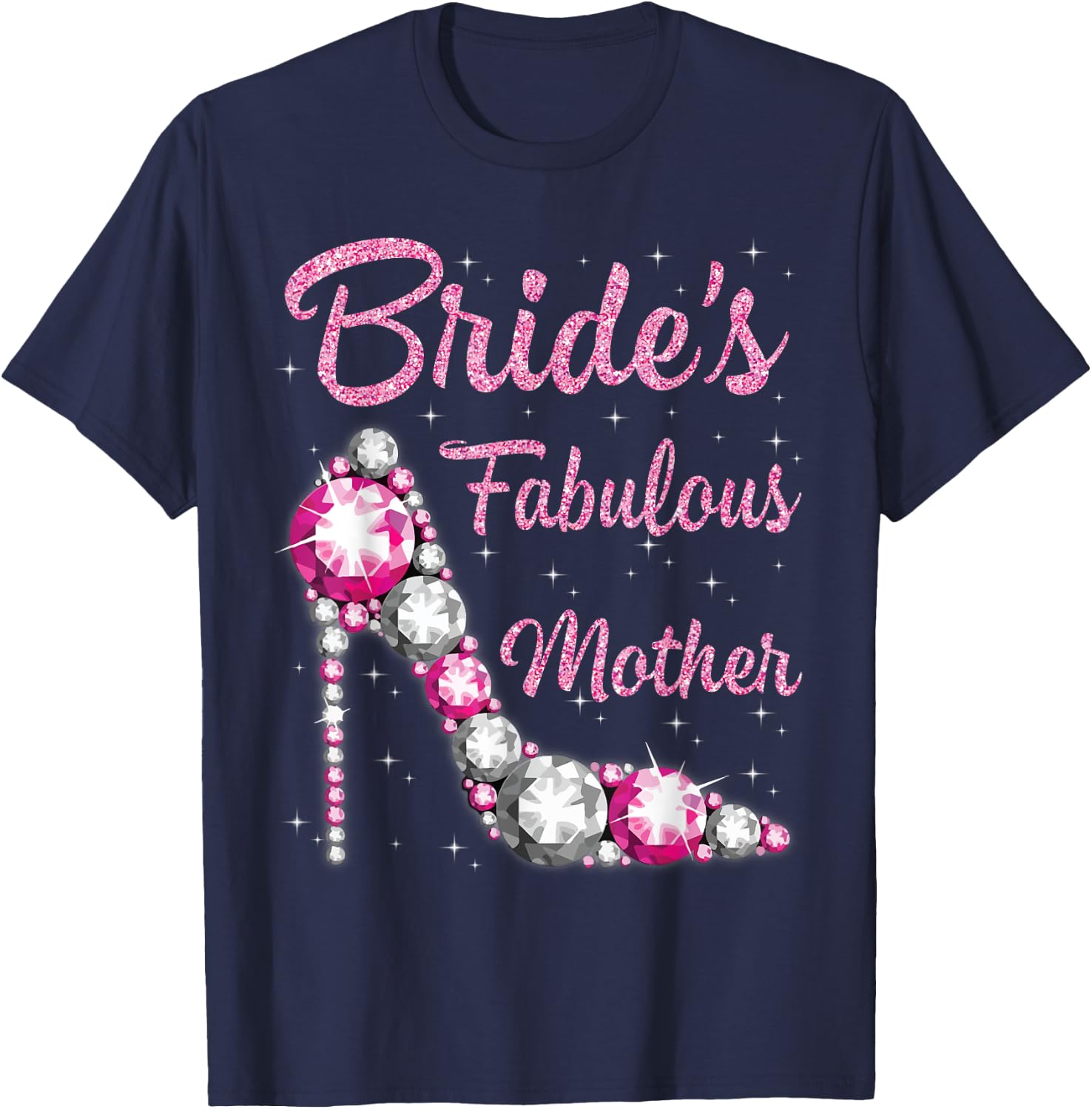 Mother's Fabulous Bride Happy Wedding Married Day Vintage T-Shirt - T-Shirt | Navy
