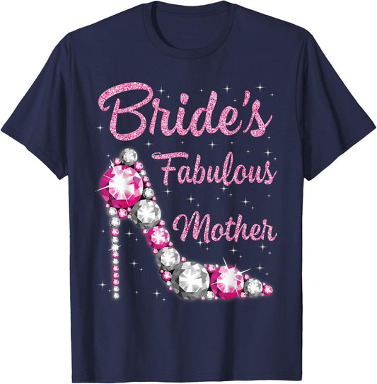 Mother's Fabulous Bride Happy Wedding Married Day Vintage T-Shirt - T-Shirt | Navy